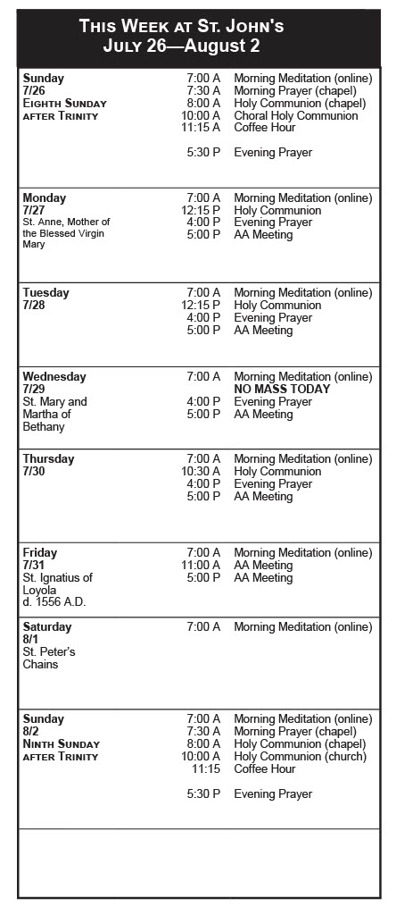 July 26 to August 2 webpage