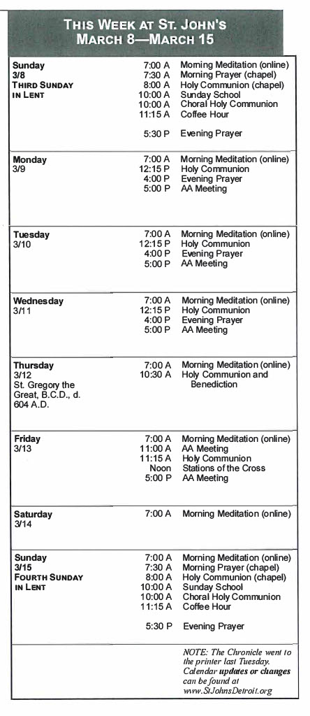 March 8 through March 15