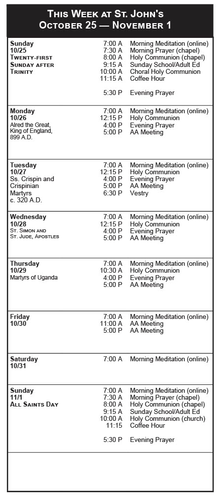 October 25 to November 1 webpage
